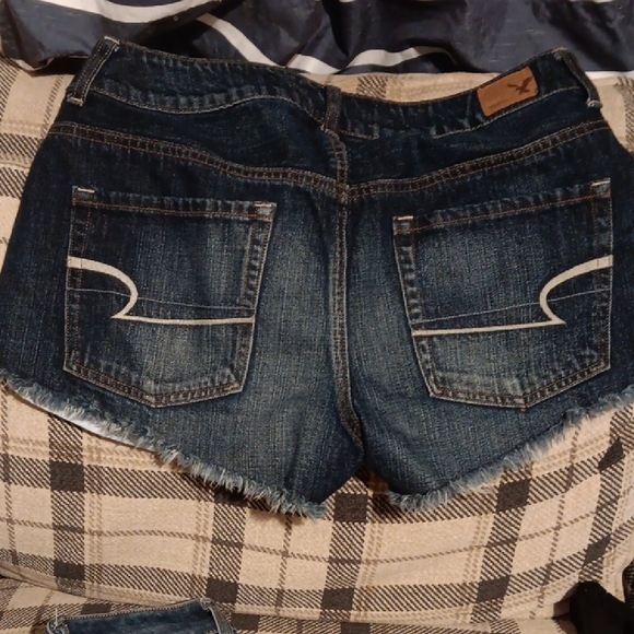 American Eagle Outfitters Dark Blue High Waist Shorts - Picture 2 of 3